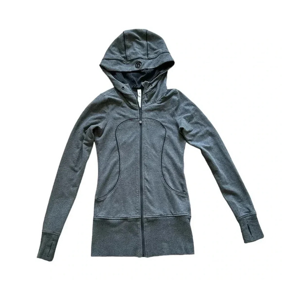 lululemon athletica Jackets & Blazers - LULULEMON Live Simply Hoodie Jacket II Drawstring Missing Heather Gray Size 4